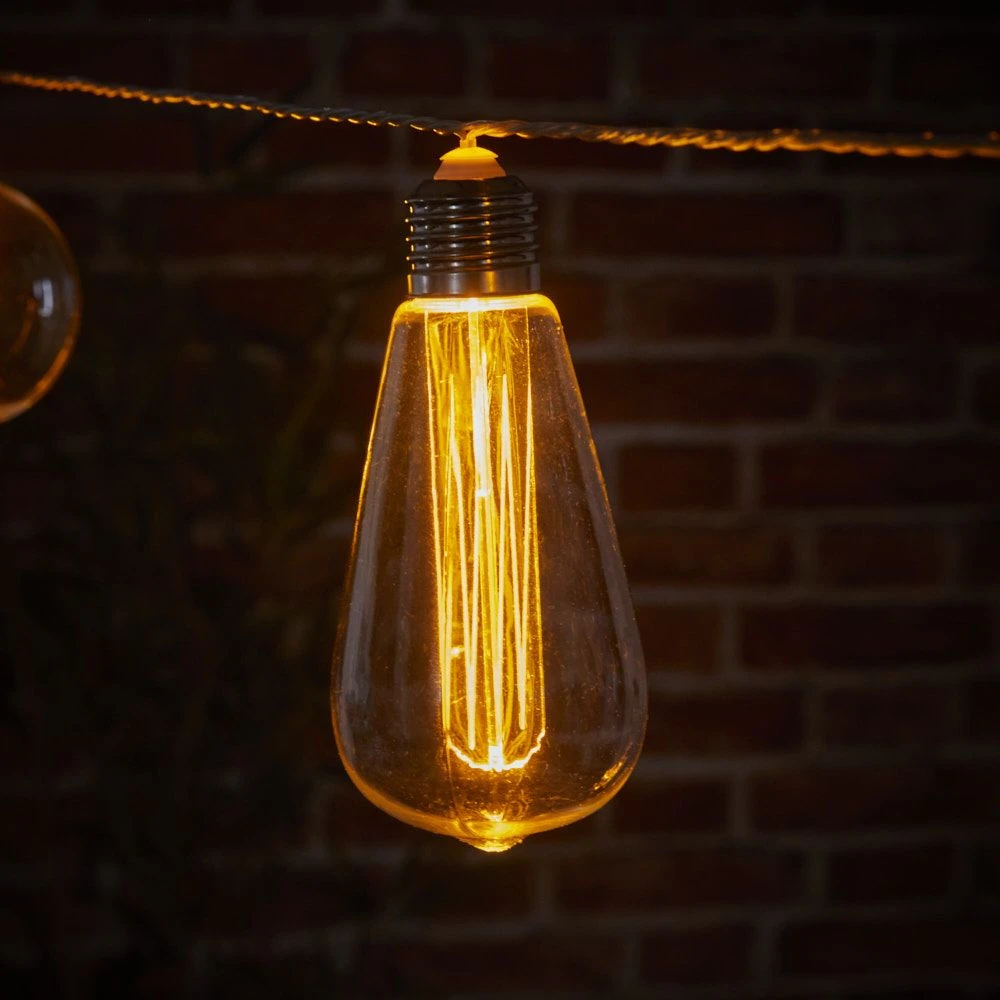 Indoor/Outdoor Connectable Festoon Lights - 10 Mixed Antique Bulbs - Image 3