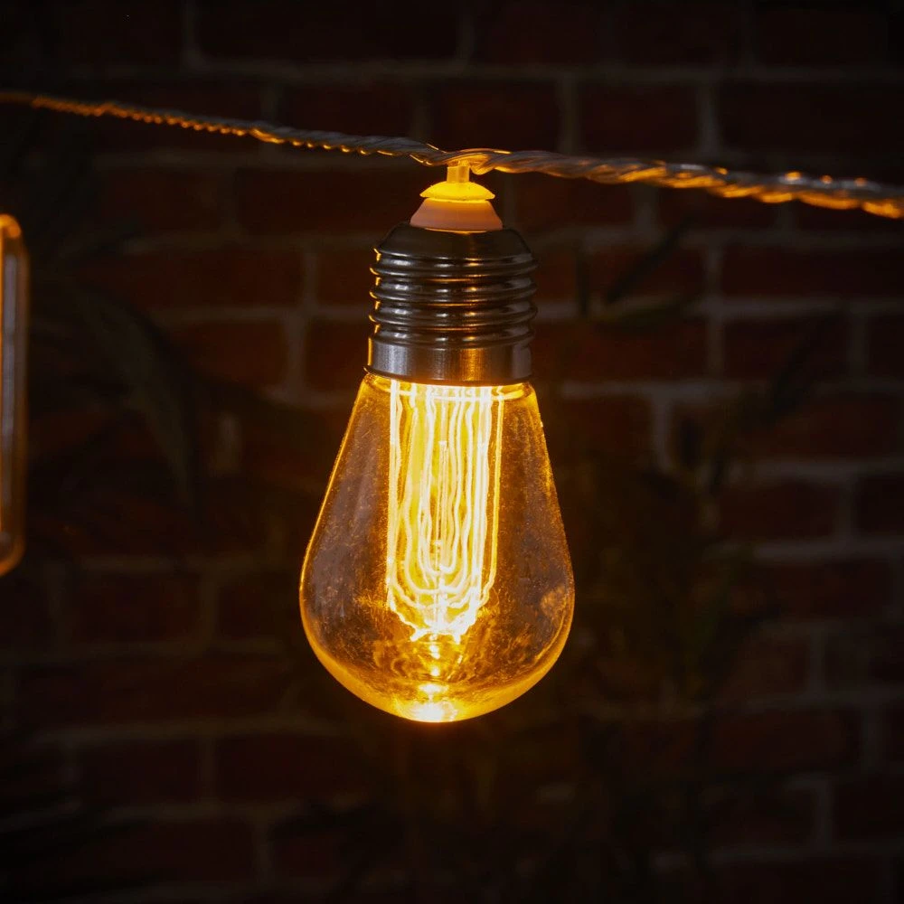 Indoor/Outdoor Connectable Festoon Lights - 10 Mixed Antique Bulbs - Image 4