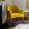 Astoria Armchair In Mustard Yellow Velvet