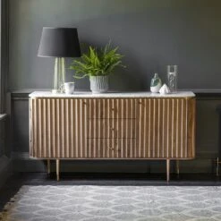 Flute Marble Sideboard
