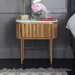 Flute Marble Bedside Drawer