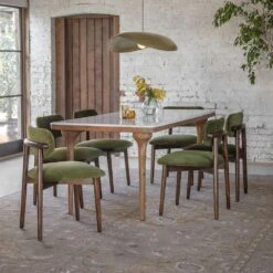 Layla Dining Chair In Deep Green Velvet