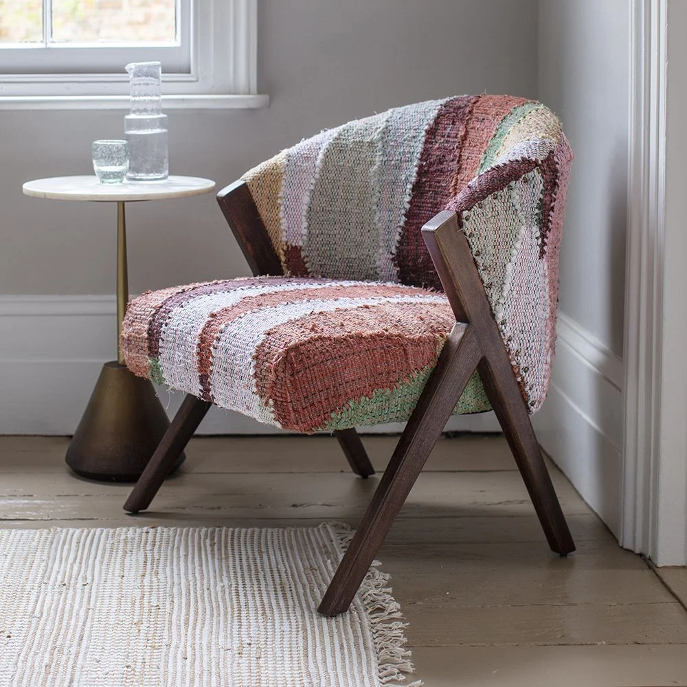 Scoop Armchair In Multicoloured Rug - Image 2