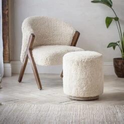 Carnaby Footstool In Cotton Rug
