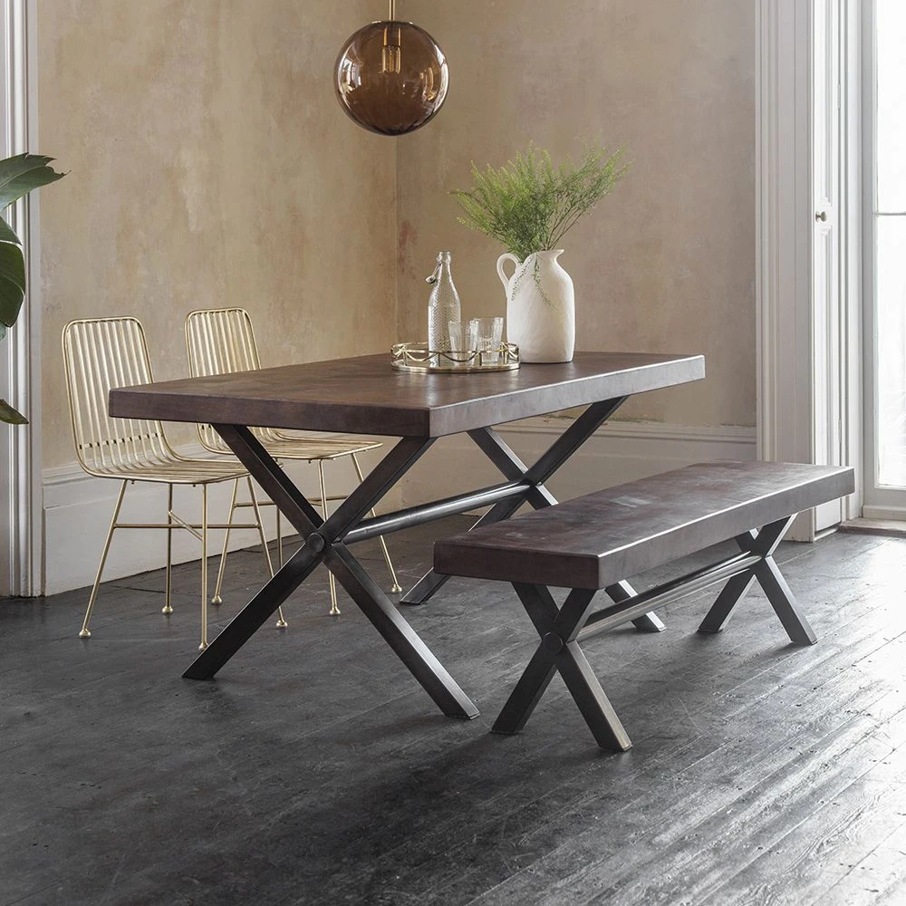 Logan Dining Table - Gun Metal Legs - Medium - Image 3