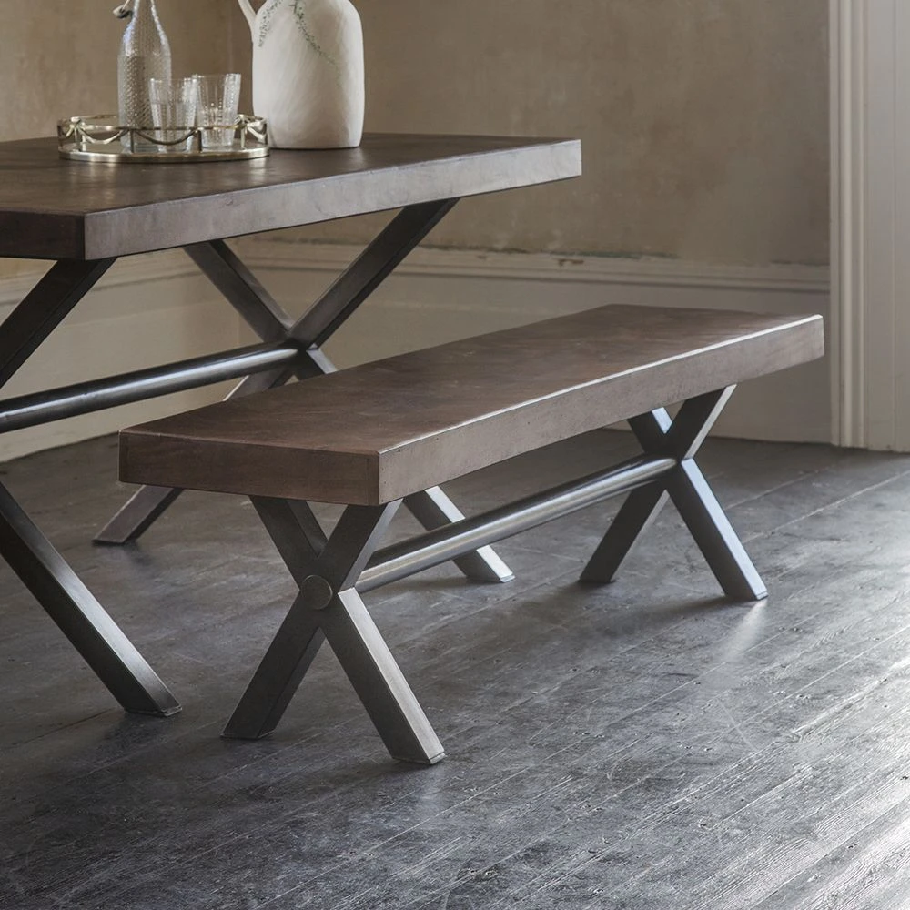 Logan Bench - Gun Metal Legs - Medium