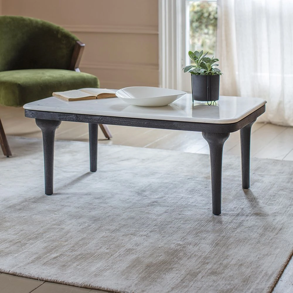 Cone Marble Coffee Table - Black - Image 2