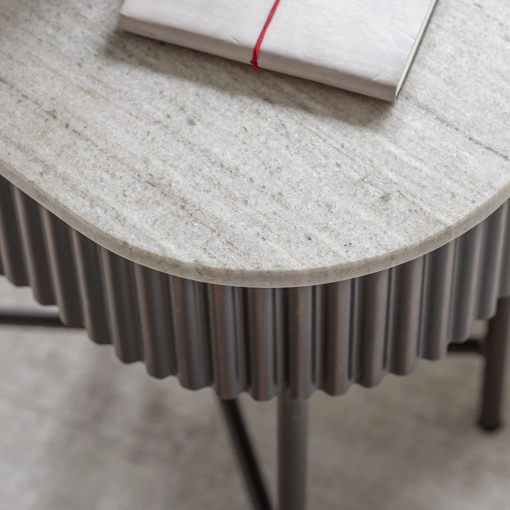 Monza Metal & Marble Side Table - Image 2