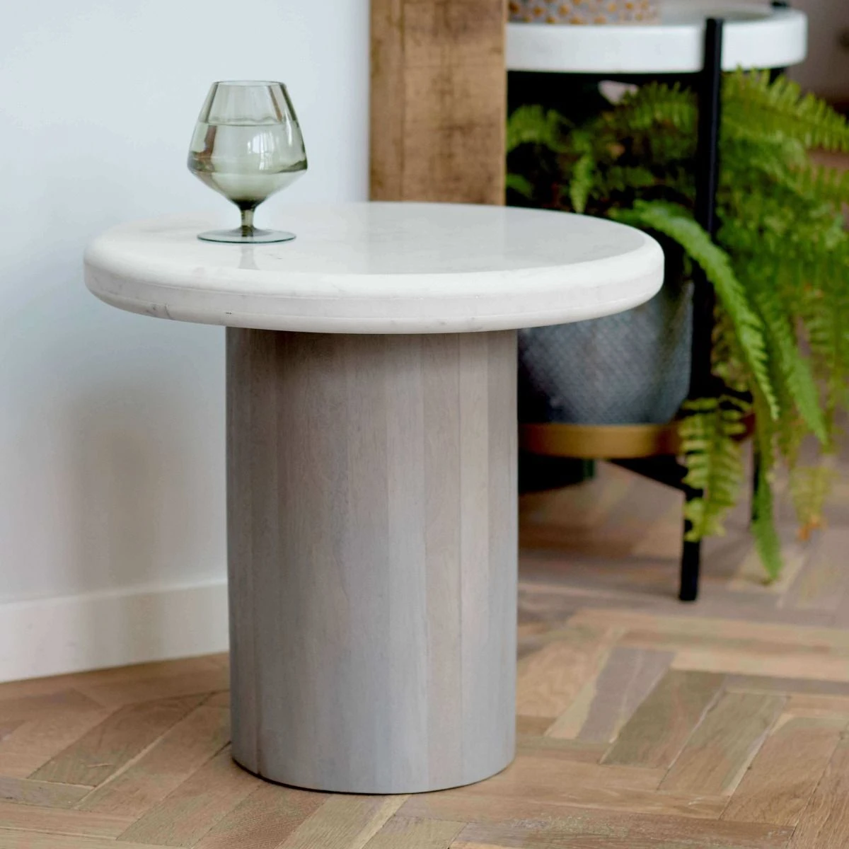 Column Marble Side Table - Image 4