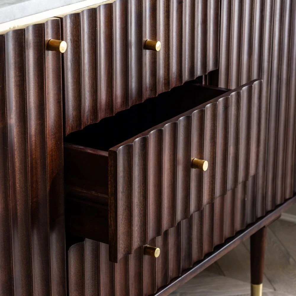 Flute Marble Sideboard - Vintage - Image 5