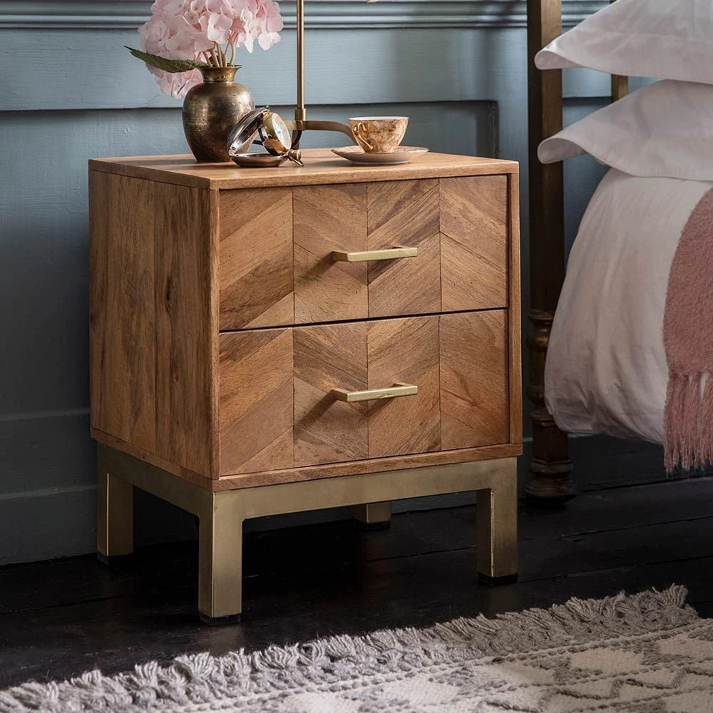 Chevron Bedside Drawers - Natural - Image 2