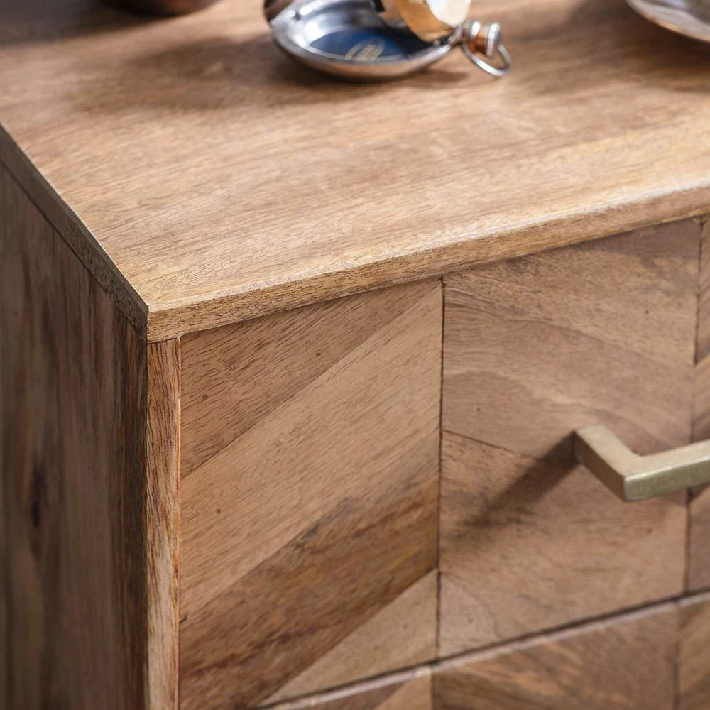 Chevron Bedside Drawers - Natural - Image 3