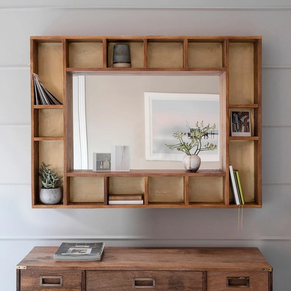 Pigeonhole Mirror Shelf