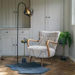 Ella Floor Lamp Black And Smoked Mirror