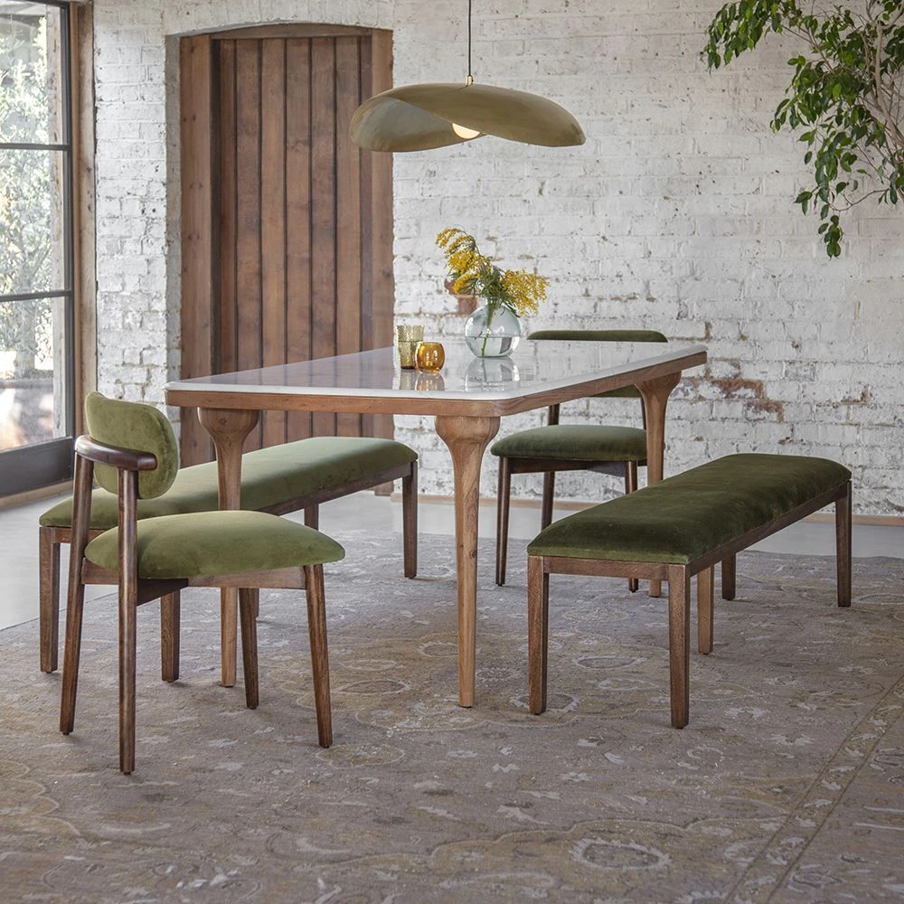 Layla Dining Chair In Deep Green Velvet - Image 2