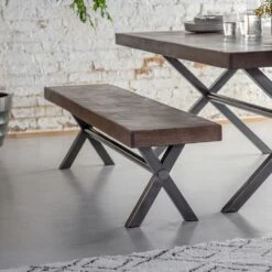 Logan Bench - Gun Metal Legs - Large