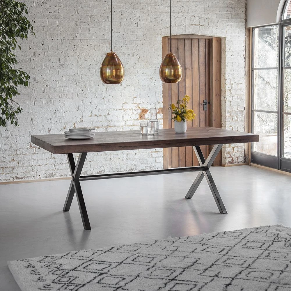 Logan Dining Table - Gun Metal Legs - Large - Image 2