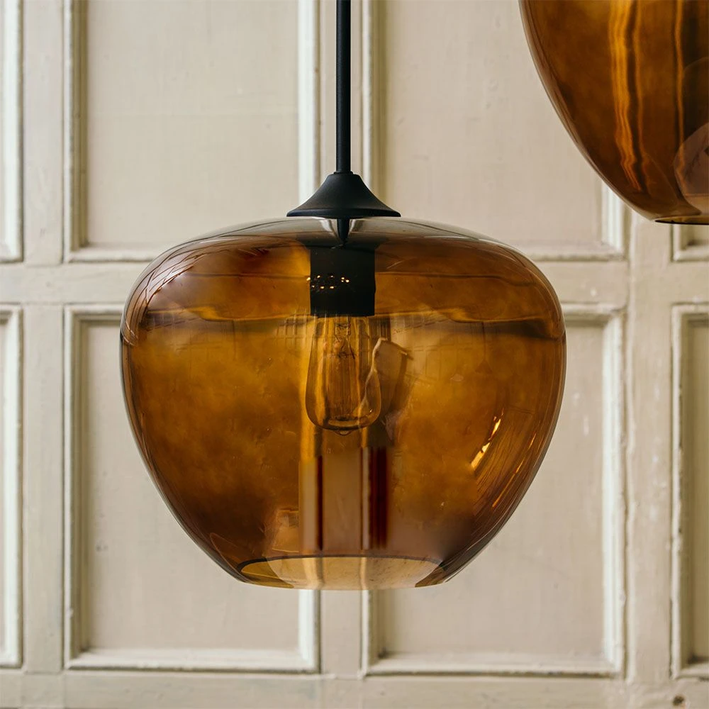 Orla Pendant Light Amber And Matt Black - Image 5