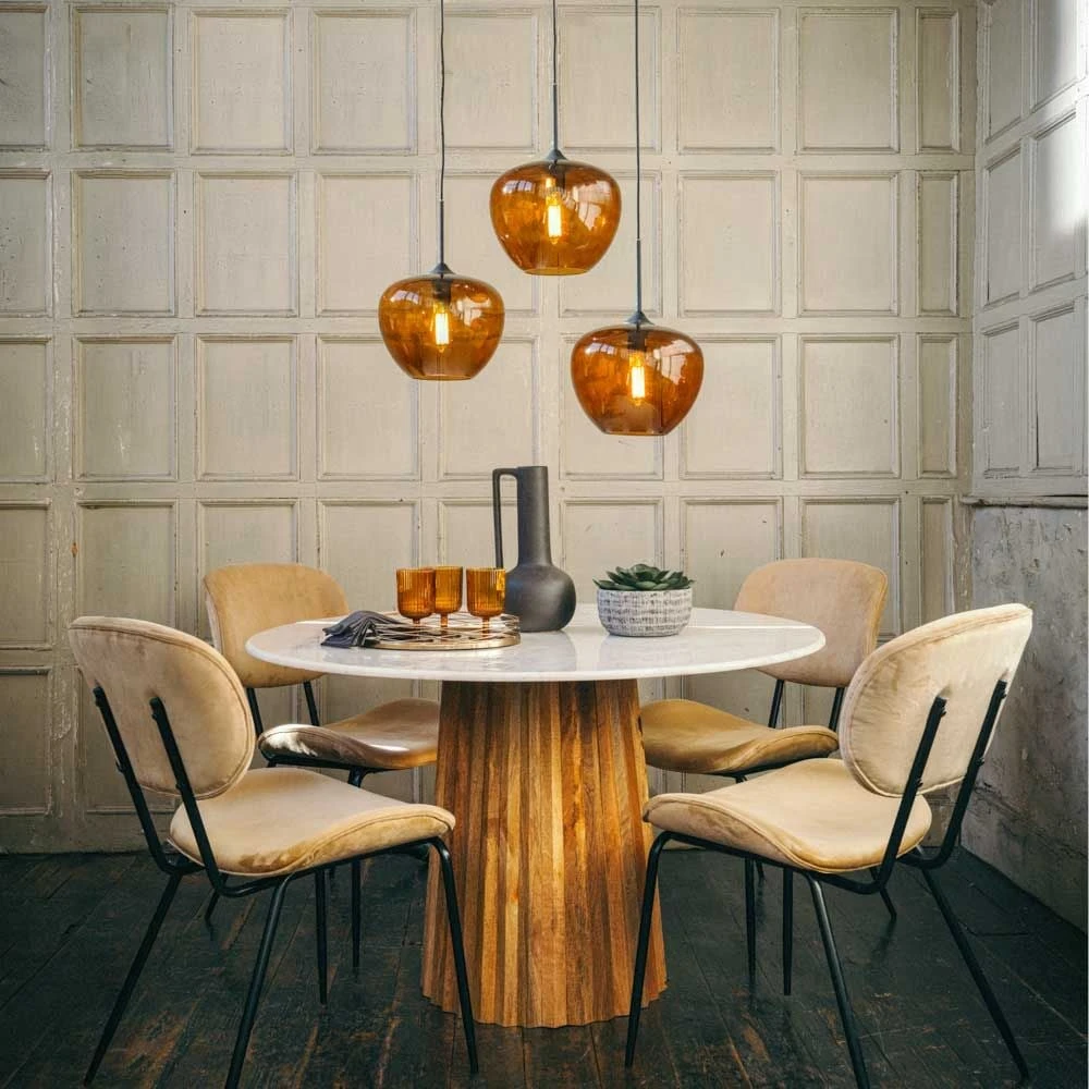 Orla Pendant Light Amber And Matt Black