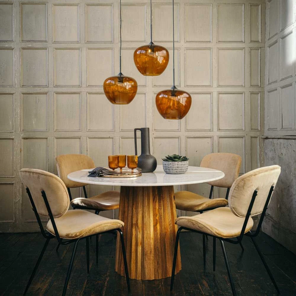 Orla Pendant Light Amber And Matt Black - Image 2