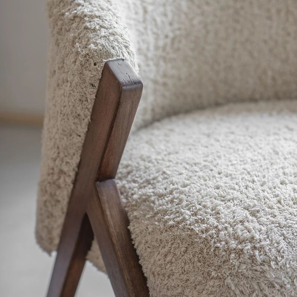 Scoop Armchair In Cotton Rug - Image 6