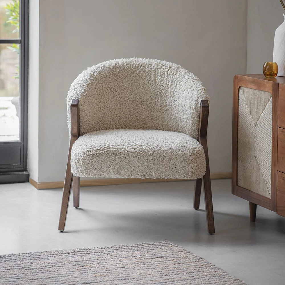 Scoop Armchair In Cotton Rug - Image 4