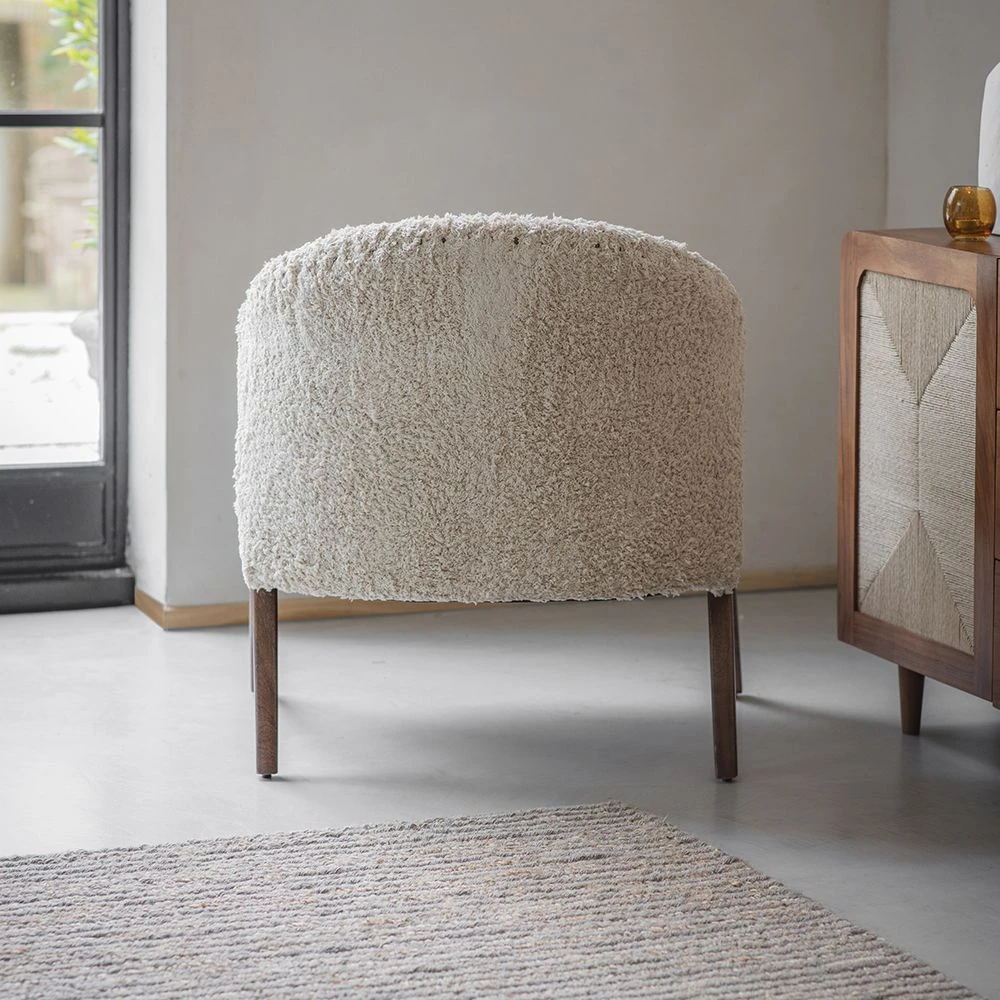 Scoop Armchair In Cotton Rug - Image 5
