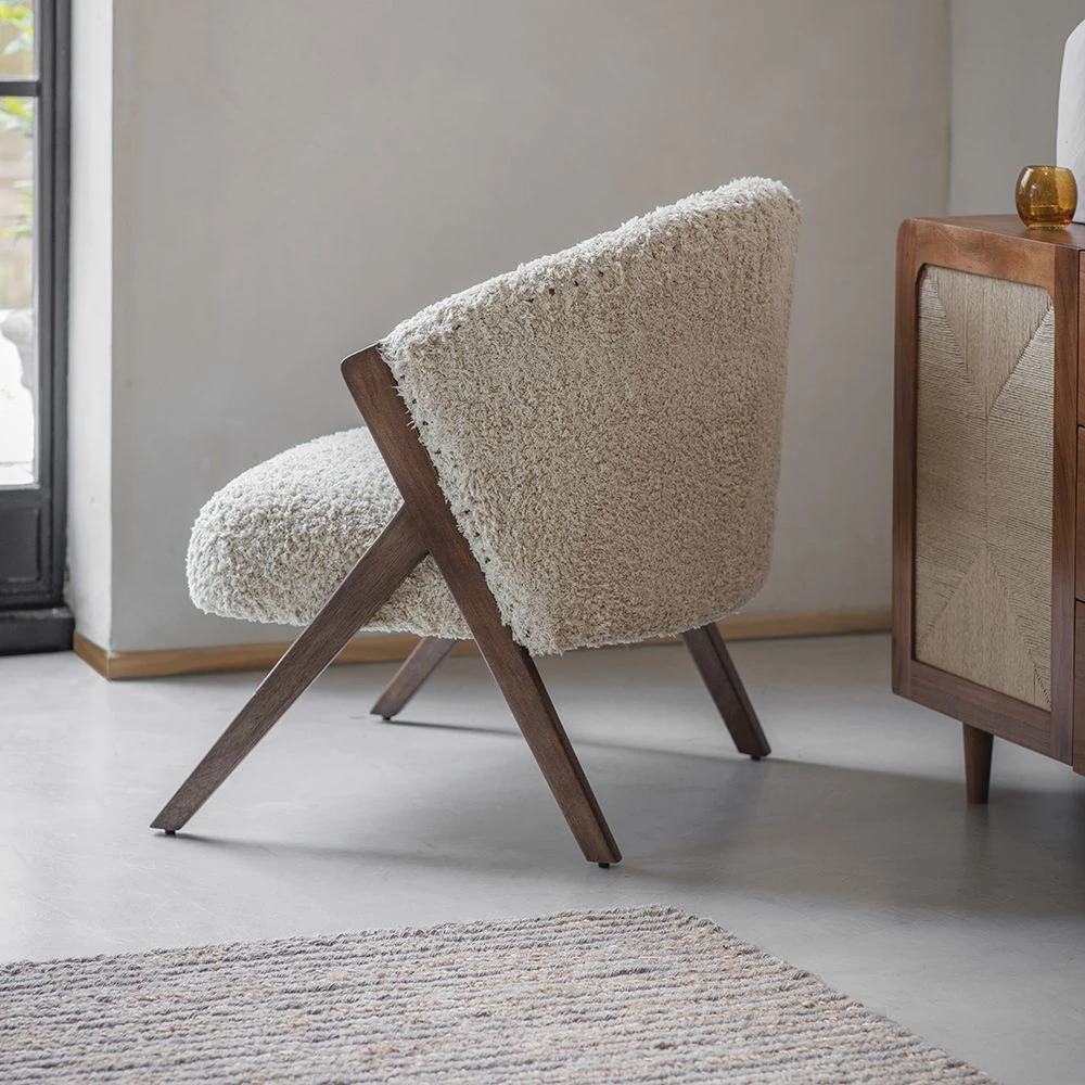 Scoop Armchair In Cotton Rug - Image 2
