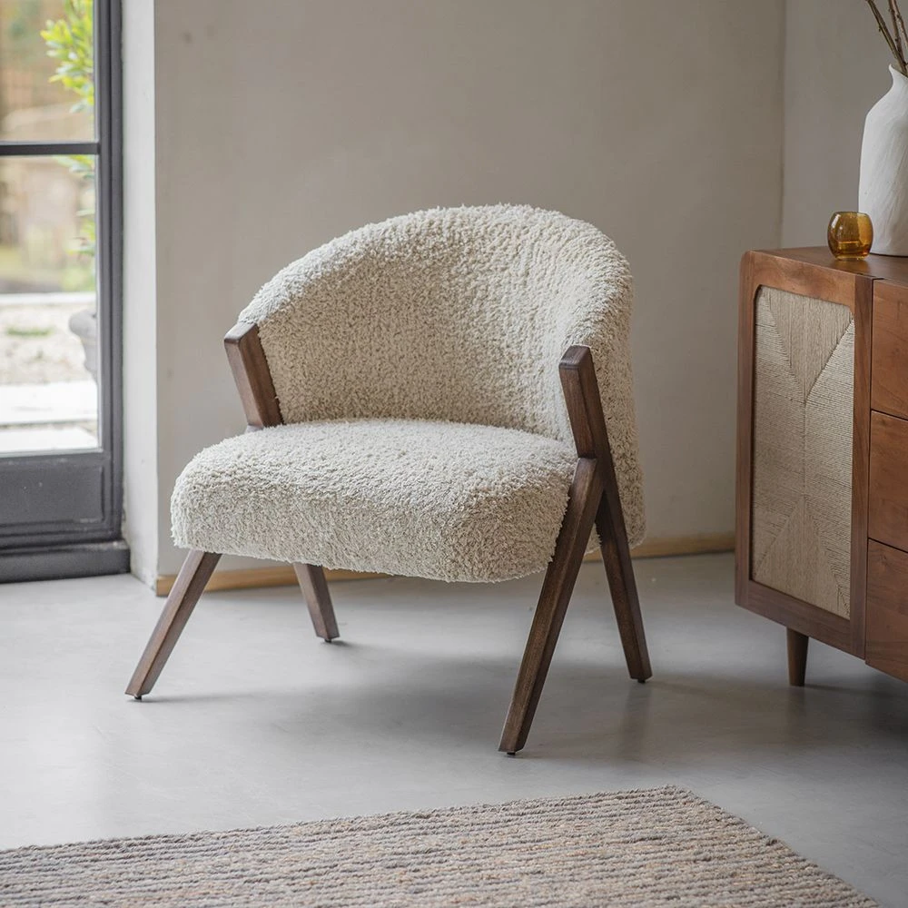 Scoop Armchair In Cotton Rug